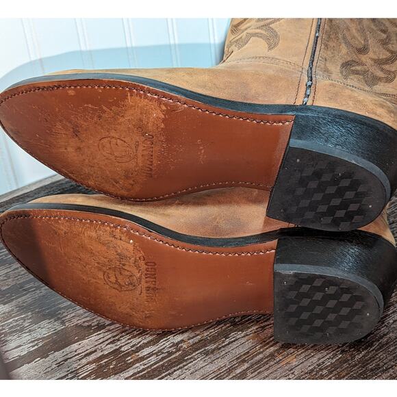 Durango Men's DB922 Tan Distressed Leather Western Cowboy Pull On Boots 8.5 D - Picture 7 of 7